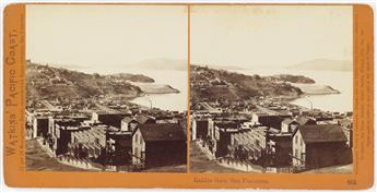 CARLETON E. WATKINS (1829-1916) Group of more than 85 scarce stereo views of San Francisco including street scenes, views from Telegrap